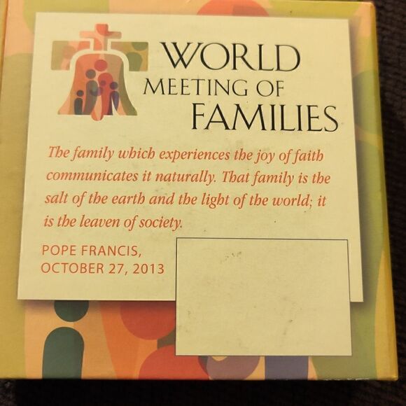 World Meeting of Families, limited Edition Commemorative coin, nwt - Picture 2 of 2